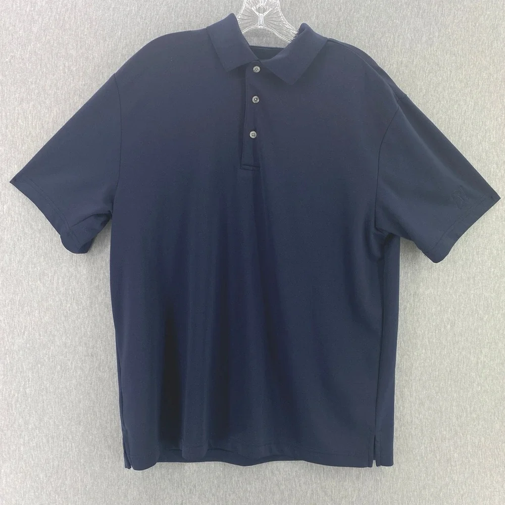 PGA Tour Mens Athletic Polo Shirt‎ Mens L Blue Airflux Short Sleeve Golf Top